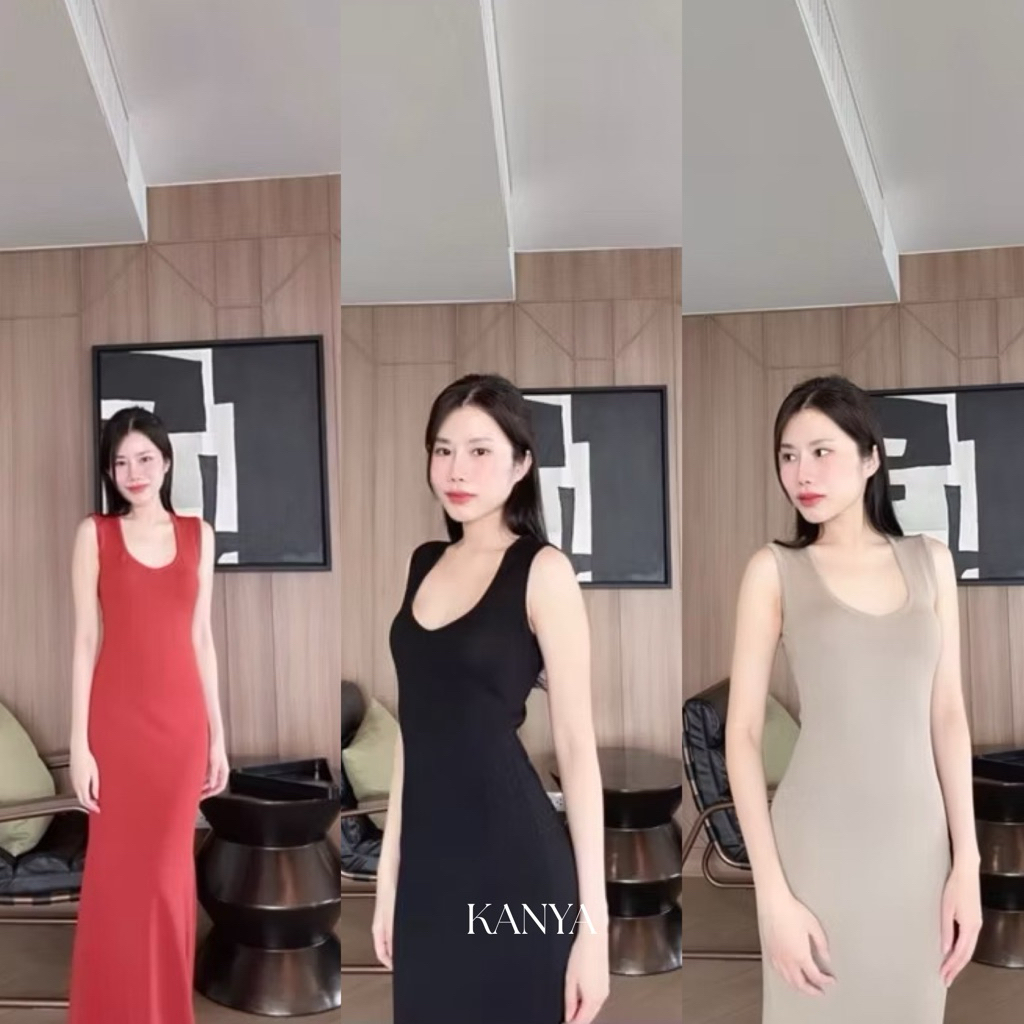 KANYA - U Neck Dress[7564] เดรสไหมพรมผู้หญิง คอ U (3E-3H) / (9E-9H)