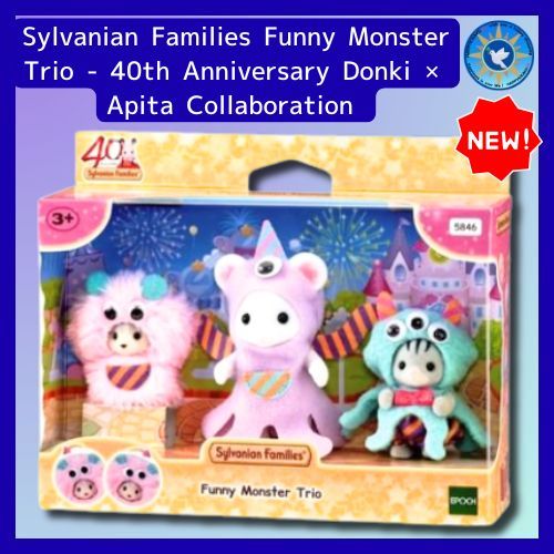 【Direct from Japan】Sylvanian Families Funny Monster Trio - 40th Anniversary Donki × Apita Collaborat