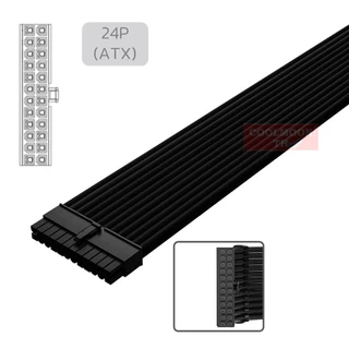 Braided Extension Cable สายถัก 24P 4+4P 6+2P ยาว30cm Motherboard CPU VGA