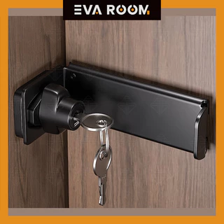 evaroom สายยูแบบราง ตัวล็อคประตูเสริมความปลอดภัย (สีดำ/เงิน)