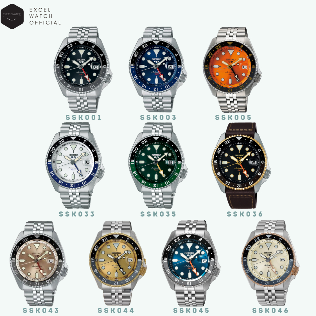 [ Excel Watch ] นาฬิกา SEIKO ไซโก้ 5 Sports รวมรุ่น GMT SSK001 SSK003 SSK005 SSK033 SSK035 SSK043 SSK044 SSK045 SSK046
