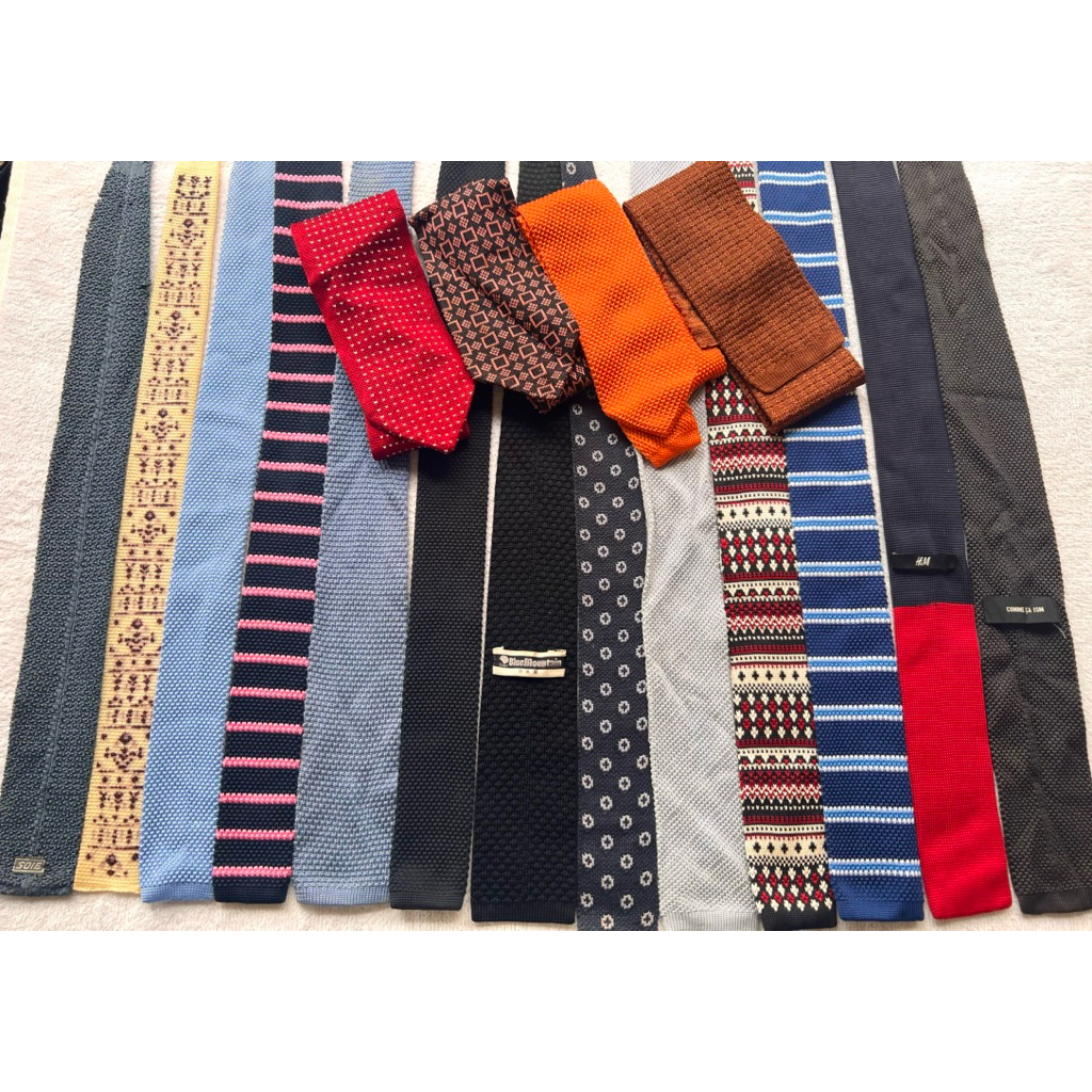 Set4️⃣8️⃣🧶Knit tie เนคไทไหมพรม มือหนึ่ง มือสอง นำเข้าญี่ปุ่น .