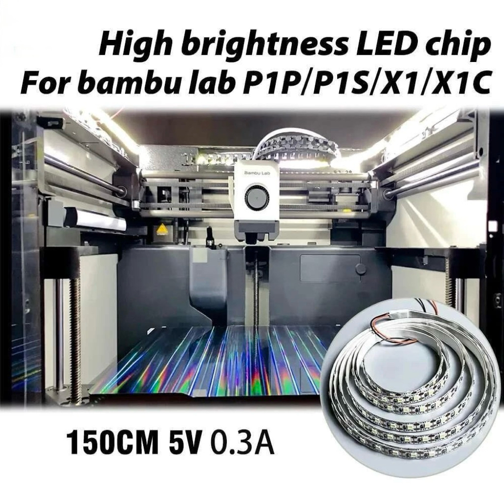ไฟ LED Strip Bambu Lab – ไฟเสริม Super Bright 5V ยาว 150 ซม. กันน้ำ IP44 สำหรับรุ่น P1P / P1S / X1C ราคา ถูกที่สุด ดีลบีเคเค