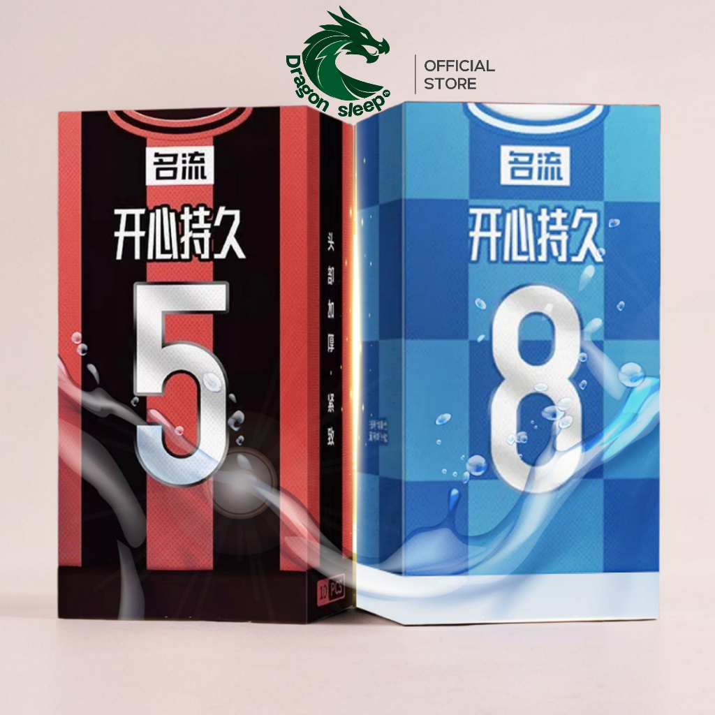 MINGLIU ถุงยาง 5X 8X ชนิดเรียบบาง ปุ่ม เทคโนโลยีบำบัดกำจัดกลิ่น เพิ่มไฮยาลูรอน 900mg ไซส์ 49/52
