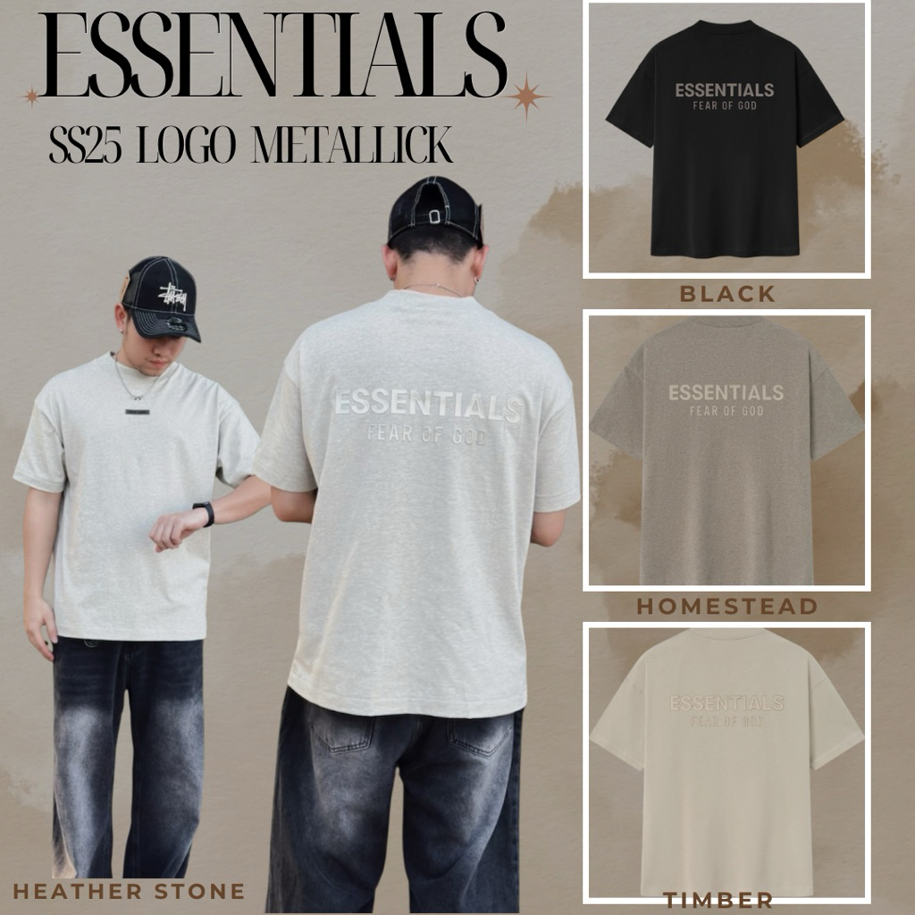 ESSENTIALS SS25 LOGO METALLIC [กดสั่งผ่านตะกร้าหน้าไลฟ์สดมีส่วนลดครับ]