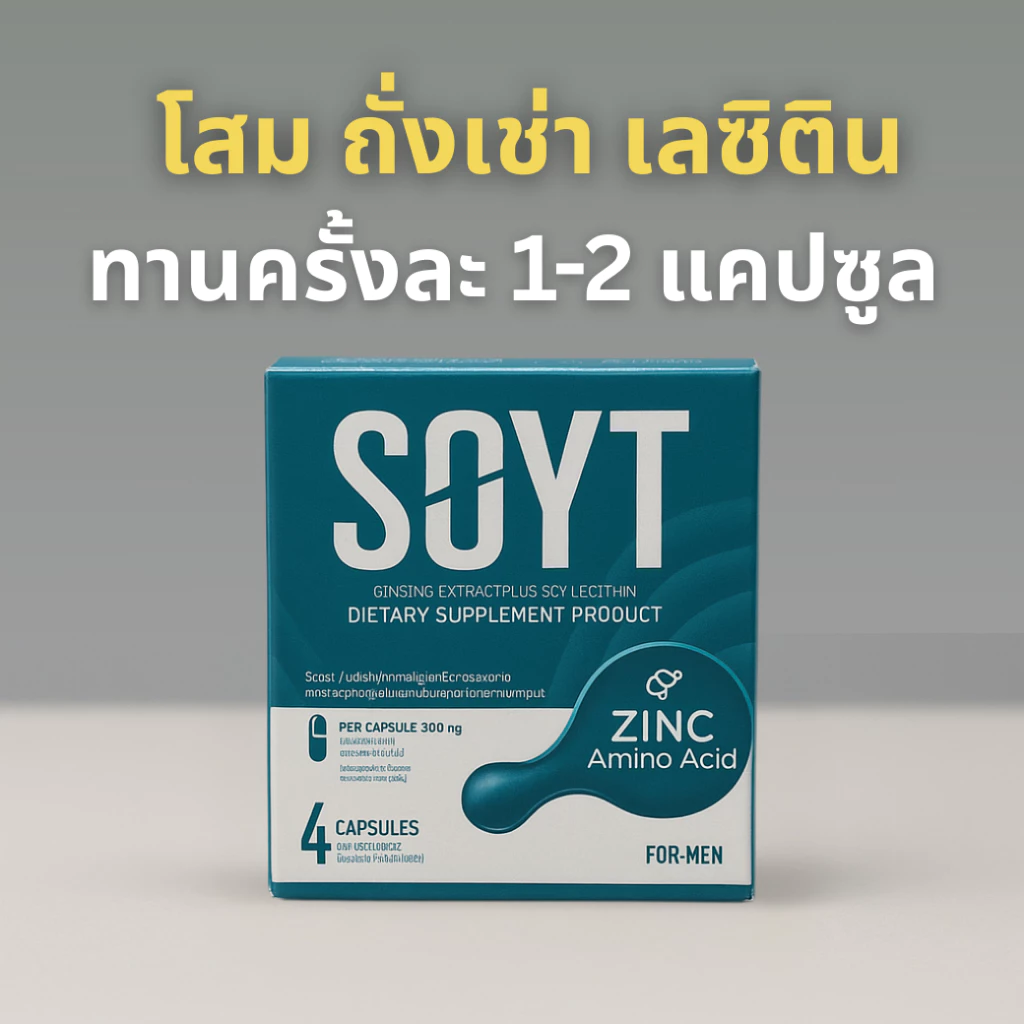 อาหารเสริม SOYT กล่องแข็ง [ไม่ระบุชื่อสินค้า] ด้วยสารสกัดจากโสม ถั่งเช่า ซิงค์ เลซิติน สมุนไพรสกัดเข้มข้น