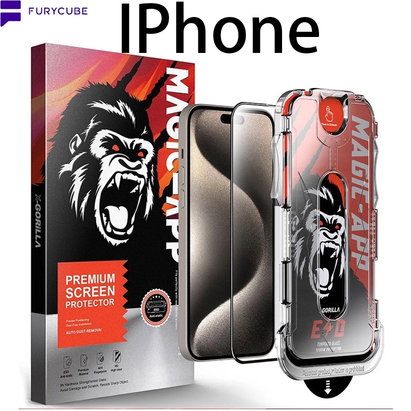 ฟิล์มกระจก FURYCUBEถนอมสายตา ไอโฟน กันมองกันเสือก สำหรับ iPhone 16ProMax 1715 14 14 13 12 11 plus xs
