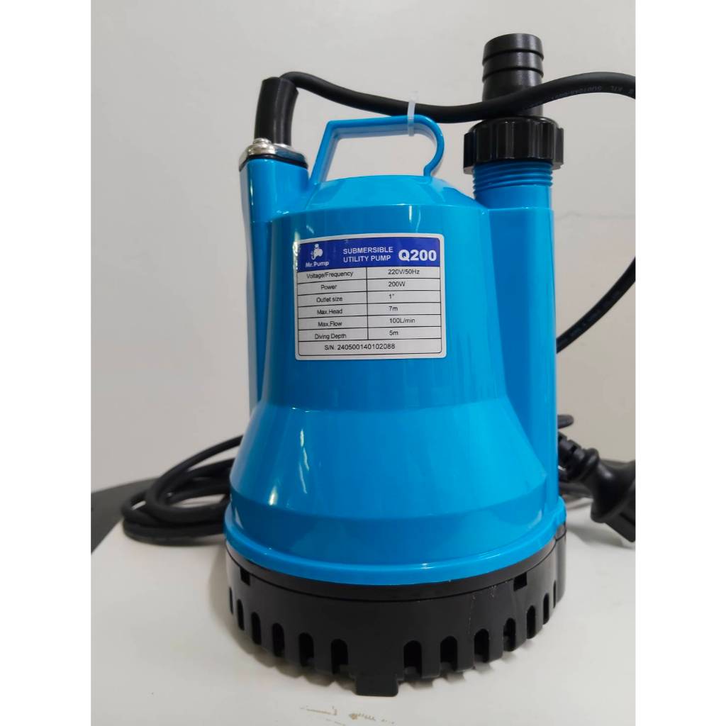Mr.Pump ไดโว่ ปั๊มแช่ ปั๊มจุ่ม 1 นิ้ว 200 W รุ่น Q200
