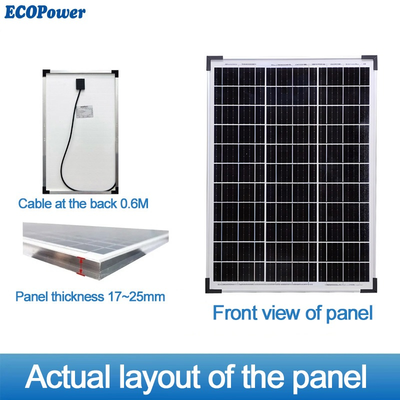 แผงโซล่าเซลล์ solar panel 200W 500W ชุดเครื่องกำเนิดไฟฟ้าสำหรับบ้าน ที่มีอินเวอร์เตอร์ inverter รูปที่ 8