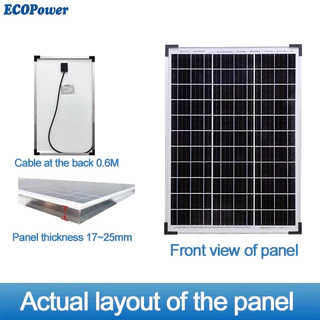 แผงโซล่าเซลล์ solar panel 200W 500W ชุดเครื่องกำเนิดไฟฟ้าสำหรับบ้าน ที่มีอินเวอร์เตอร์ inverter