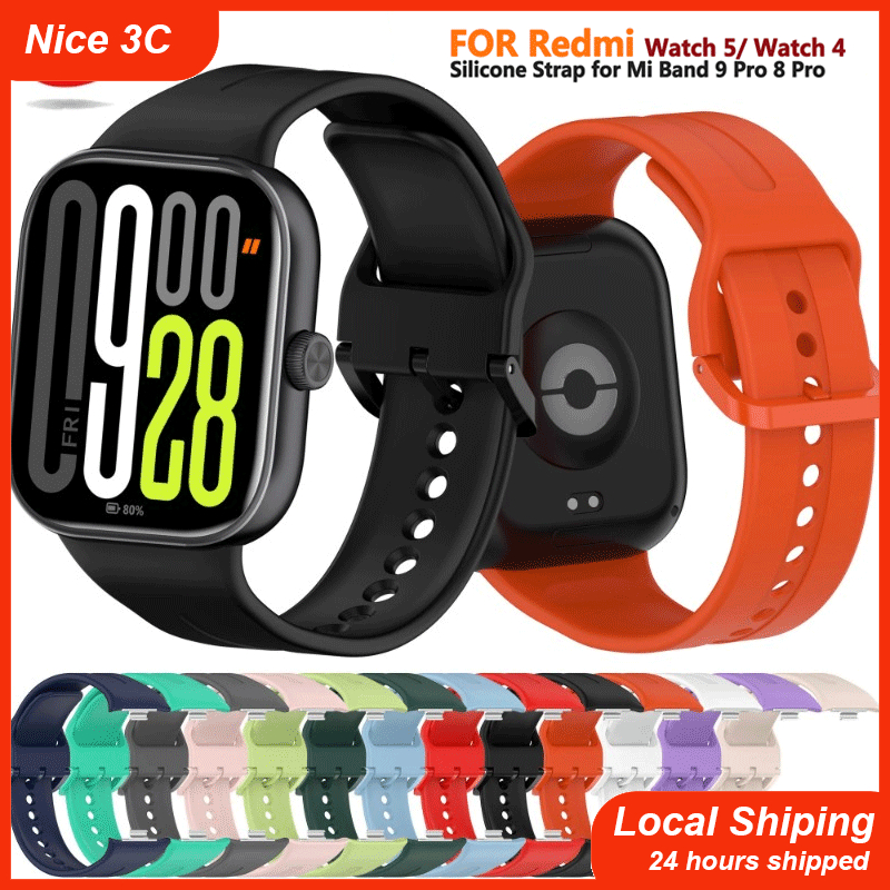 สายนาฬิกาสำหรับ Redmi Watch 5 4 สายรัดข้อมืออัจฉริยะสำหรับ Xiaomi Mi Band 9 Pro 8 Pro สายรัดข้อมือซิลิโคน อุปกรณ์เสริม