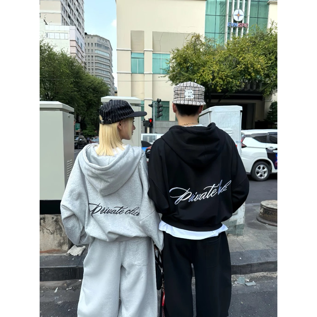 (สินค้าพร้อมส่งในไทย🇹🇭 )ของเเท้ 💯เสื้อฮู้ดซิป- PRIVATE CLUP  ซื้อเป็นset มีส่วนลด!!