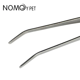 [ส่งด่วน] Nomoy Pet ฟอร์เซปสแตนเลส Forceps ฟอเซป แบบปากตรง/โค้ง Stainless Steel Tweezers ที่คีบ แหนบ