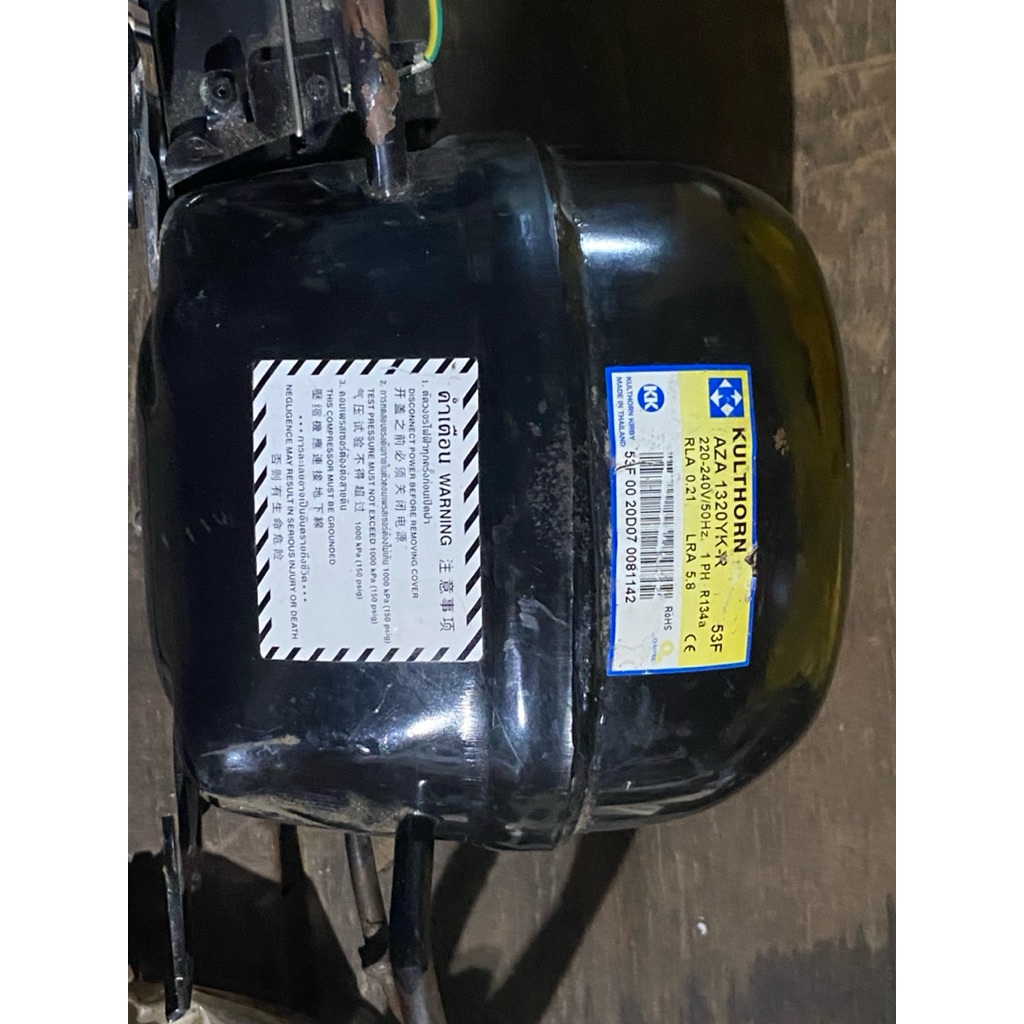 คอมเพรสเซอร์ตู้เย็น R134a AZA1320 YK-R มือสองของแท้