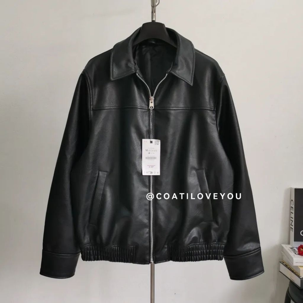**ของแท้พร้อมส่งจากไทย** ZARA​ ​FAUX​ LEATHER​ BOMBER​ MEN'S​ JACKET​