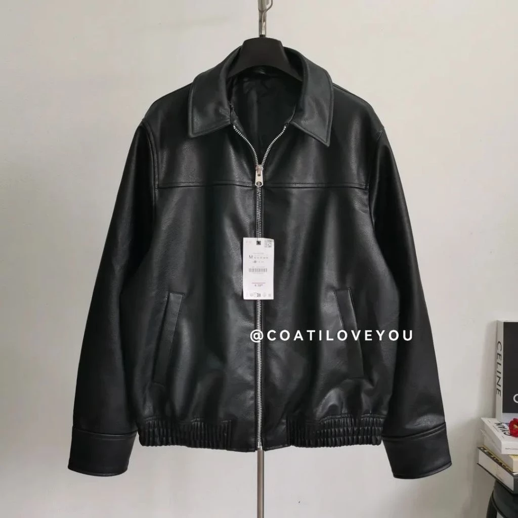 **ของแท้พร้อมส่งจากไทย** ZARA FAUX LEATHER BOMBER MEN'S JACKET
