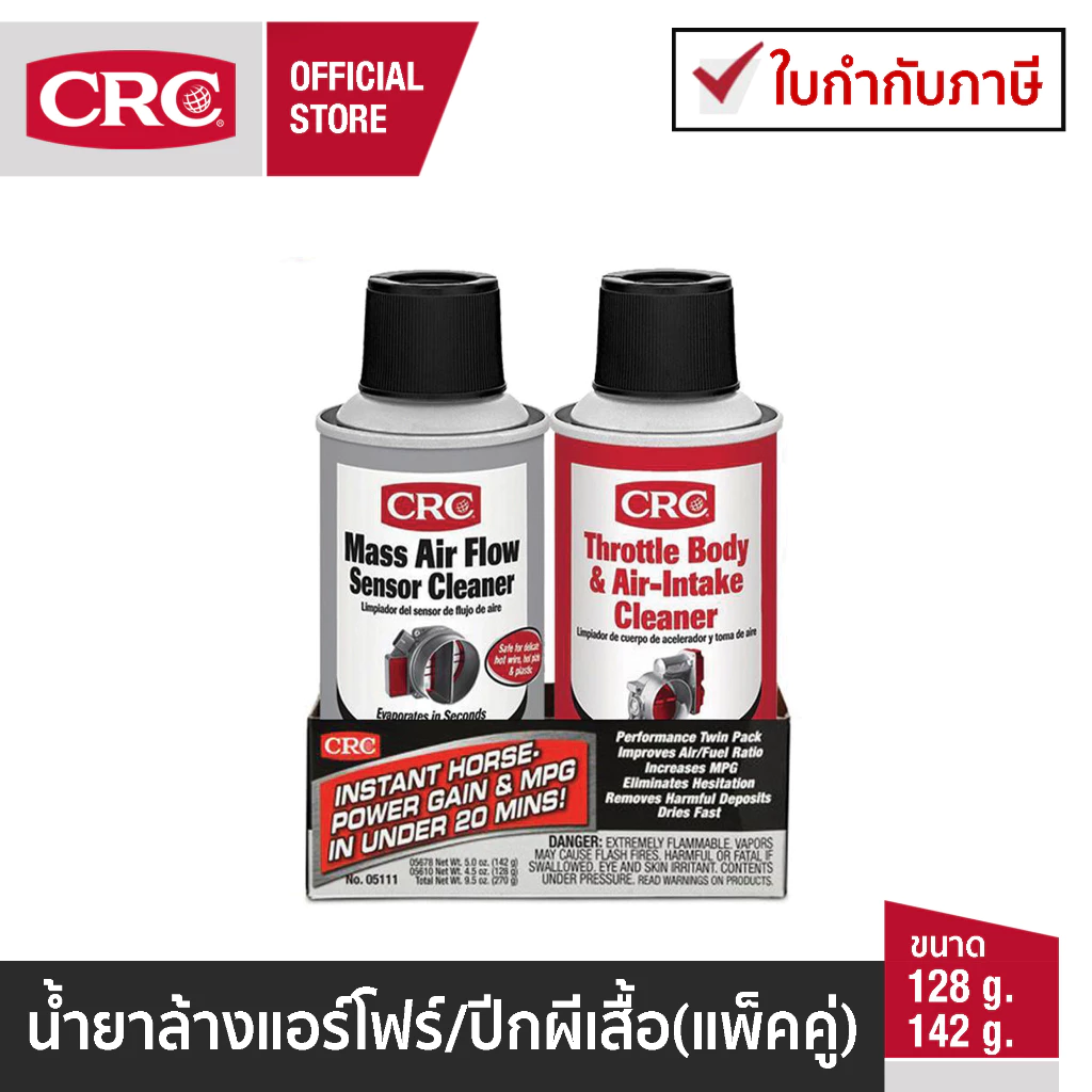 CRC Mass Air Flow Sensor & Throttle Body Cleaner (Double Pack) นํ้ายาล้างเซ็นเซอร์ MAF และ ลิ้นปีกผีเสื้อ รหัส 05111
