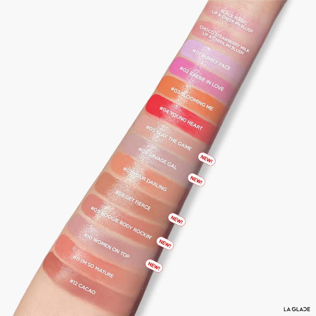 (เช็คสีก่อนกด!) LA GLACE BLUSH 14 SHADES | ครีมบลัชลากลาส 14 สี บลัชดำ pH สนุกกับหลายโทน ครีมบลัช สีชัด เกลี่ยง่าย ติดทน - ภาพย่อย 4