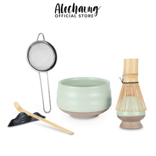 Alechaung ชุดชงมัทฉะ ชุดชงชาญี่ปุ่น7ชิ้น สำหรับชงชาสไตล์ญีปุ…