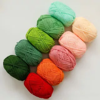 5ply ไหมพรมคอตตอนนม น้ำหนัก 50กรัม ไหมพรม 5ply milk cotton yarn พร้อมส่งจากไทย