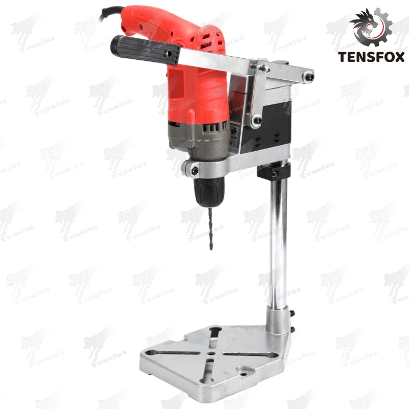 Tensfox แท่นเจาะ ก้านสแตนเลส แท่นจับสว่านปรับระดับได้ ช่างไม้ ปรับความสูงได้ ทั้งไม้ เหล็ก โลหะ - รูปที่ 4