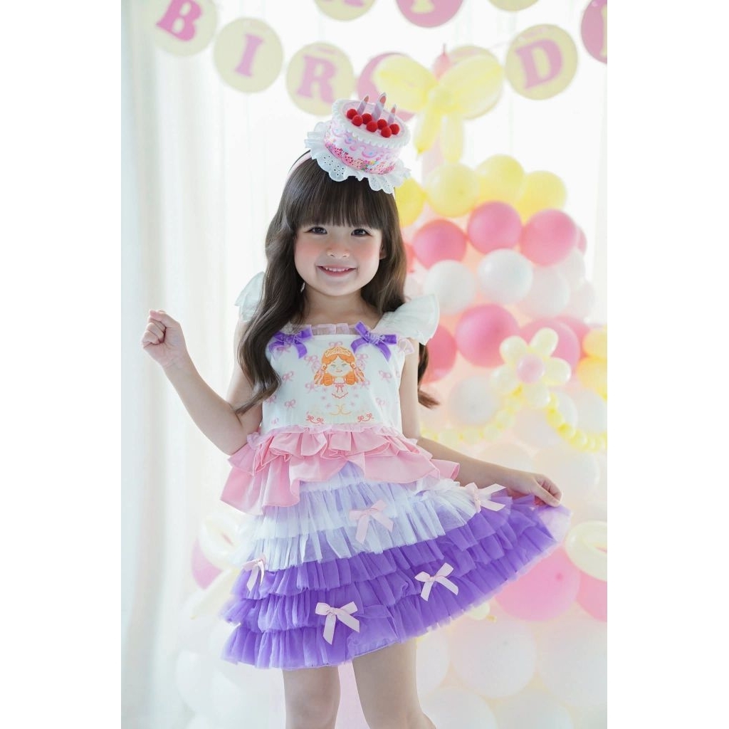 Little blt ชุดวันเกิด ชุดเดรส ชุดเด็กผู้หญิง 4y พร้อมคาด New