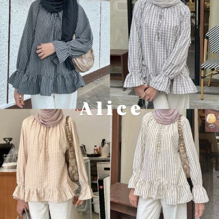 (พรีออเดอร์ 7 วัน) Alice blouse | stripe เสื้อแขนยาว ข้อมือจั๊ม