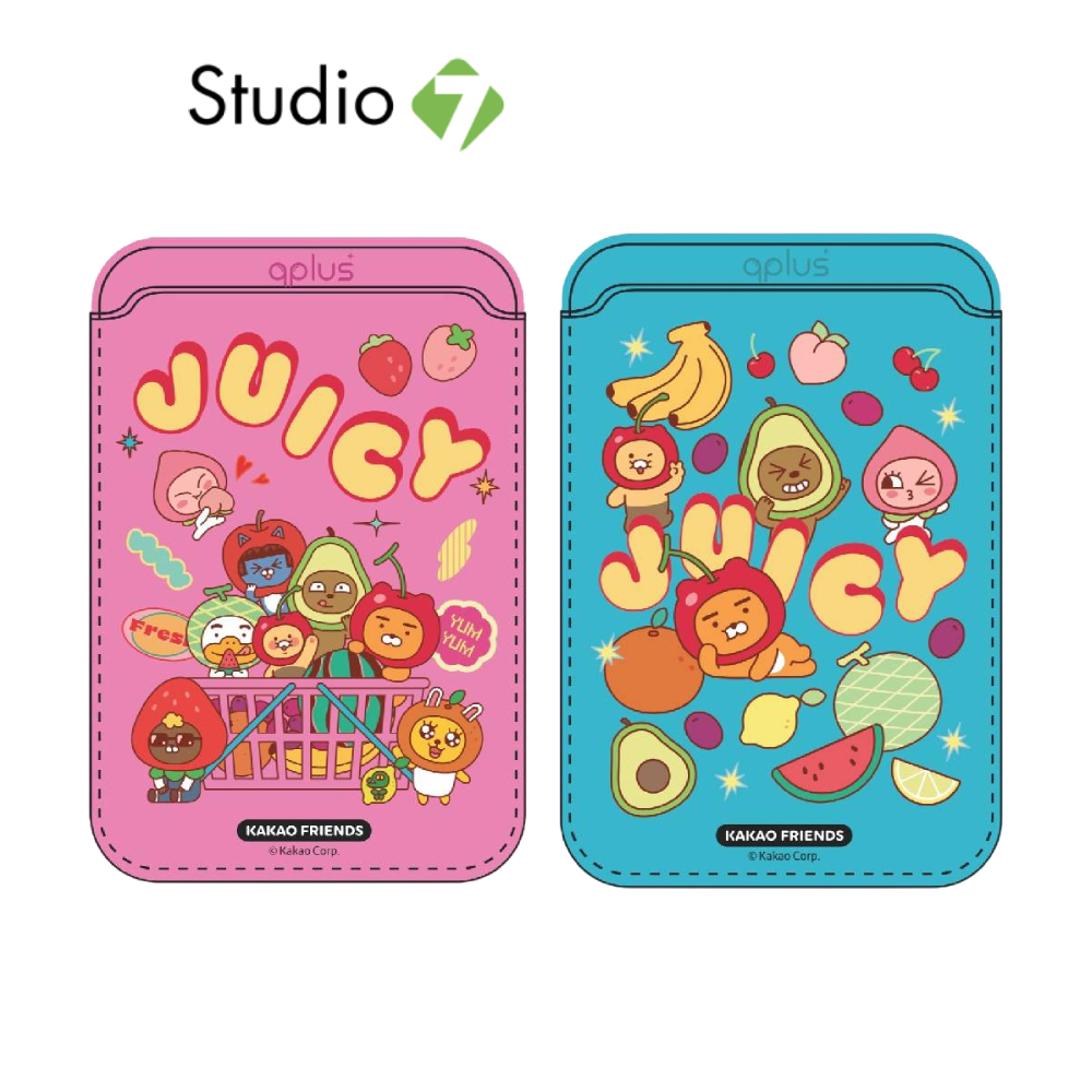 กระเป๋าแม่เหล็ก QPLUS x KAKAO Friends Magnetic Card Wallet Juicy by Studio7