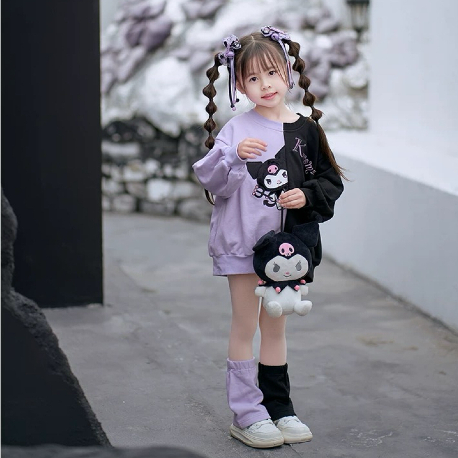 BB121 เสื้อแฟชั่นเด็กผู้หญิง แขนยาว สไตล์เกาหลี ลายการ์ตูนน่ารัก โทนสีพาสเทล-ดำ เท่ห์ปนหวาน