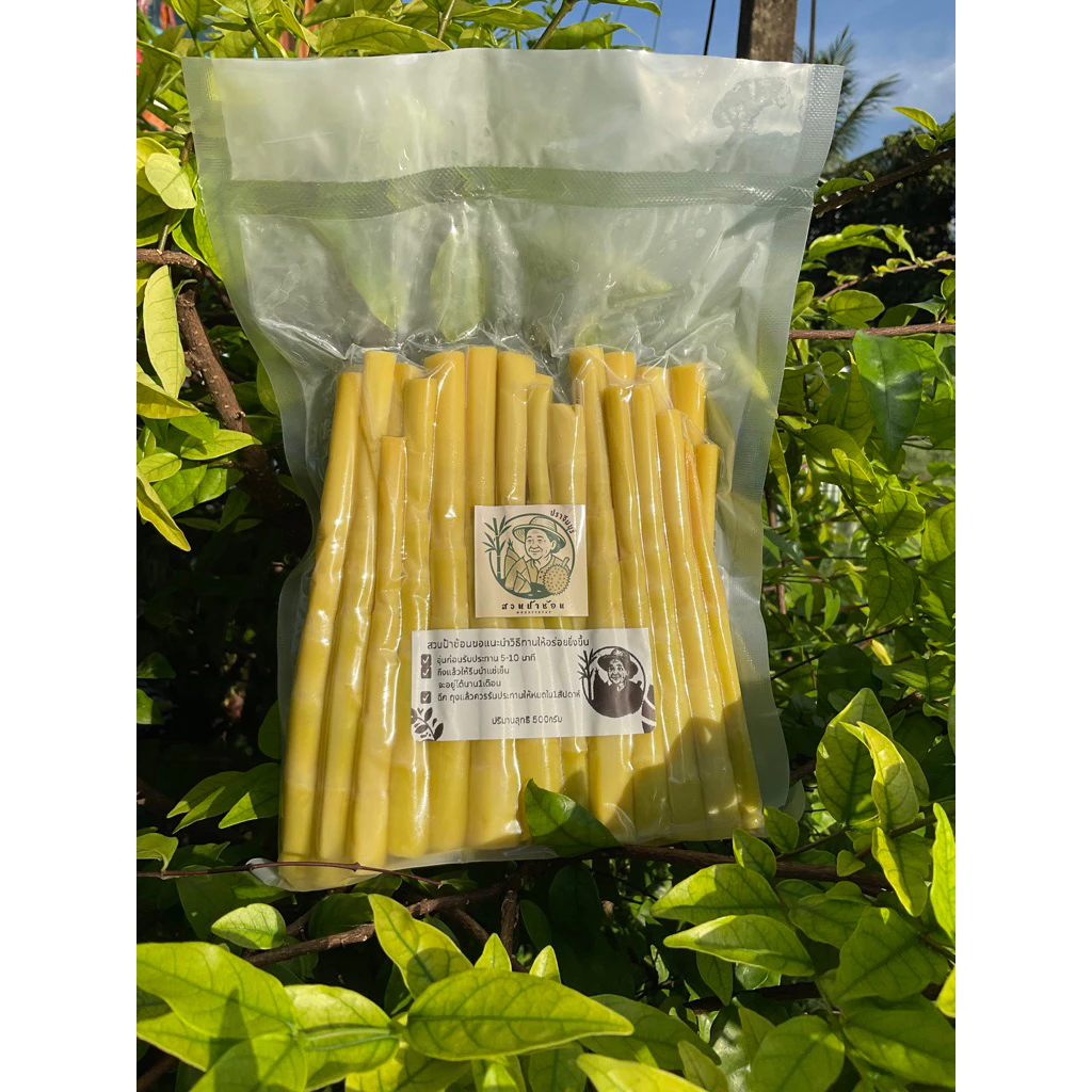 แขนงหน่อไม้ไผ่หวานสดต้มสุก(หน่อจิ๋ว) 500กรัม-1.5kg พร้อมทาน บรจุสูญญากาศ