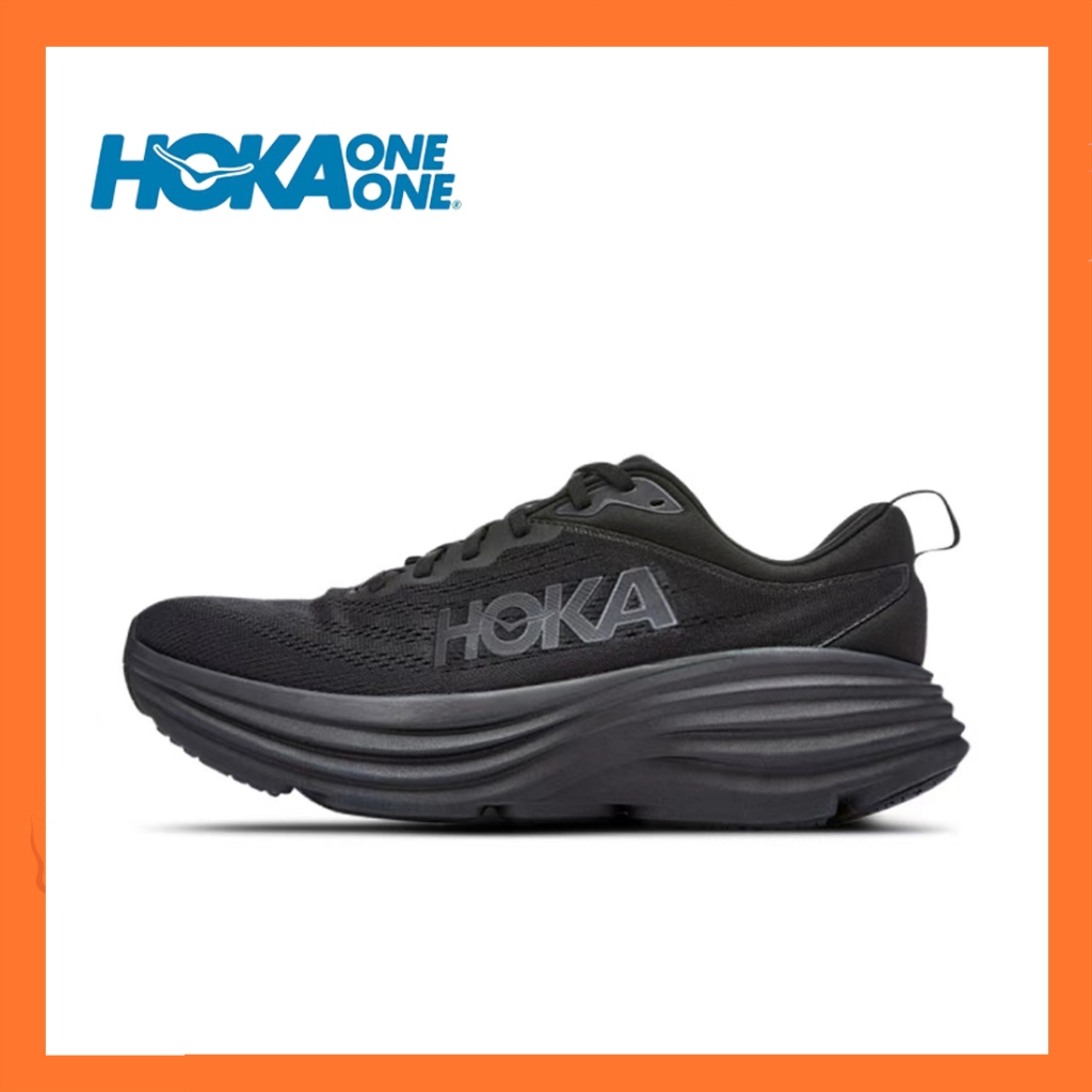 จำกัด เวลาส่วนลดของแท้  HOKA ONE ONE Bondi 8  รองเท้ากีฬาชายและหญิง black 40-45