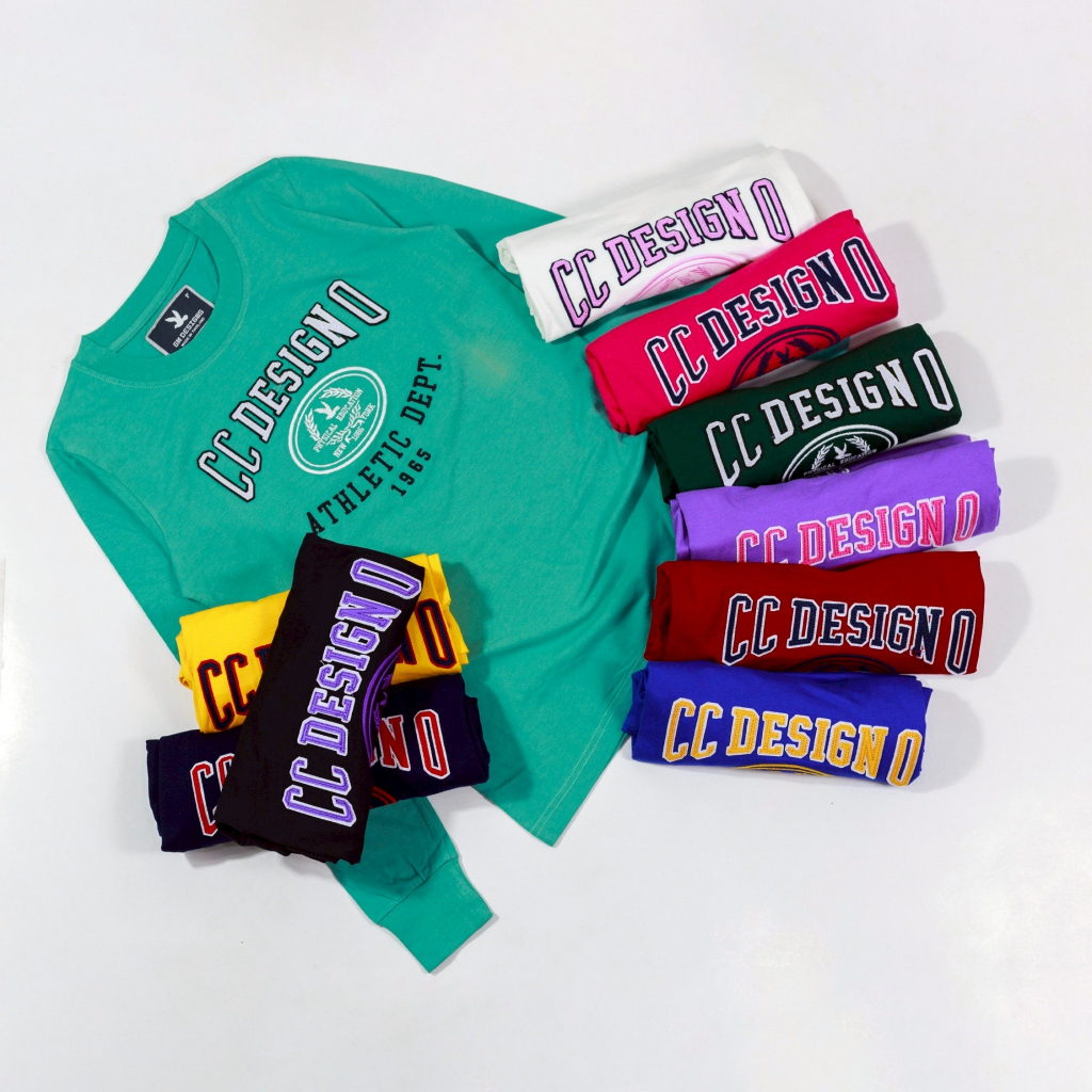 GMDesign - เสื้อแขนยาว GM เสื้อยืดกลมแขนยาวหญิ ปักผ้าไหมสักกะหลาด ผ้าคอตตอนCotton GM3066/4