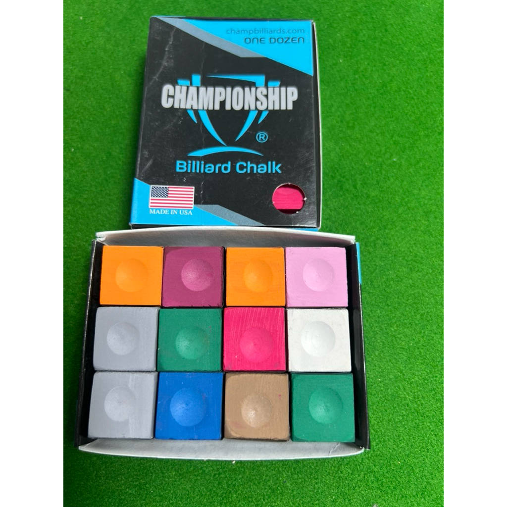 ช็อคฝนหัวไม้คิวCHAMPIONSHIP,Billiard,Chalkสีสันสวยงามเนื้อละเอียดใช้ฝนหัวไม้คิวสนุ๊กเกอร์