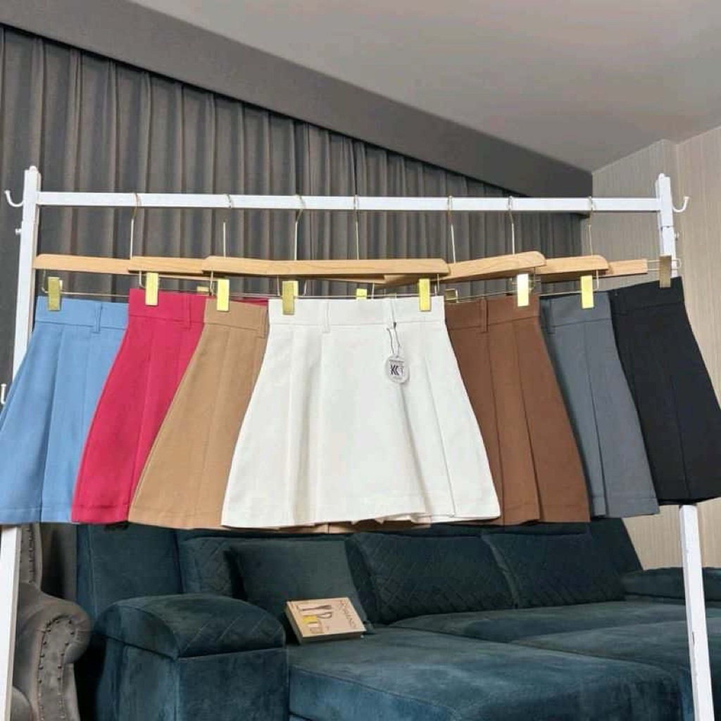 [จ]กางเกงกระโปรงจีบรอบตัว ซิปหลัง มีกางเกงด้านใน (ไม่ใช่ผ้าซับในเป็นกางเกงในตัว) ทรงสวยน่ารัก