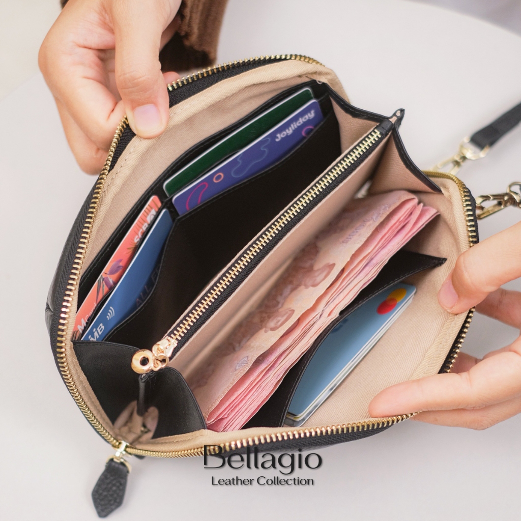 Bellagio รุ่น Kimber Phone Bag กระเป๋าใส่โทรศัพท์หนังวัวแท้ Crossbody เอนกประสงค์ สวยครบจบในใบเดียว ราคา ถูกที่สุด ดีลบีเคเค แกลเลอรีภาพที่ 7