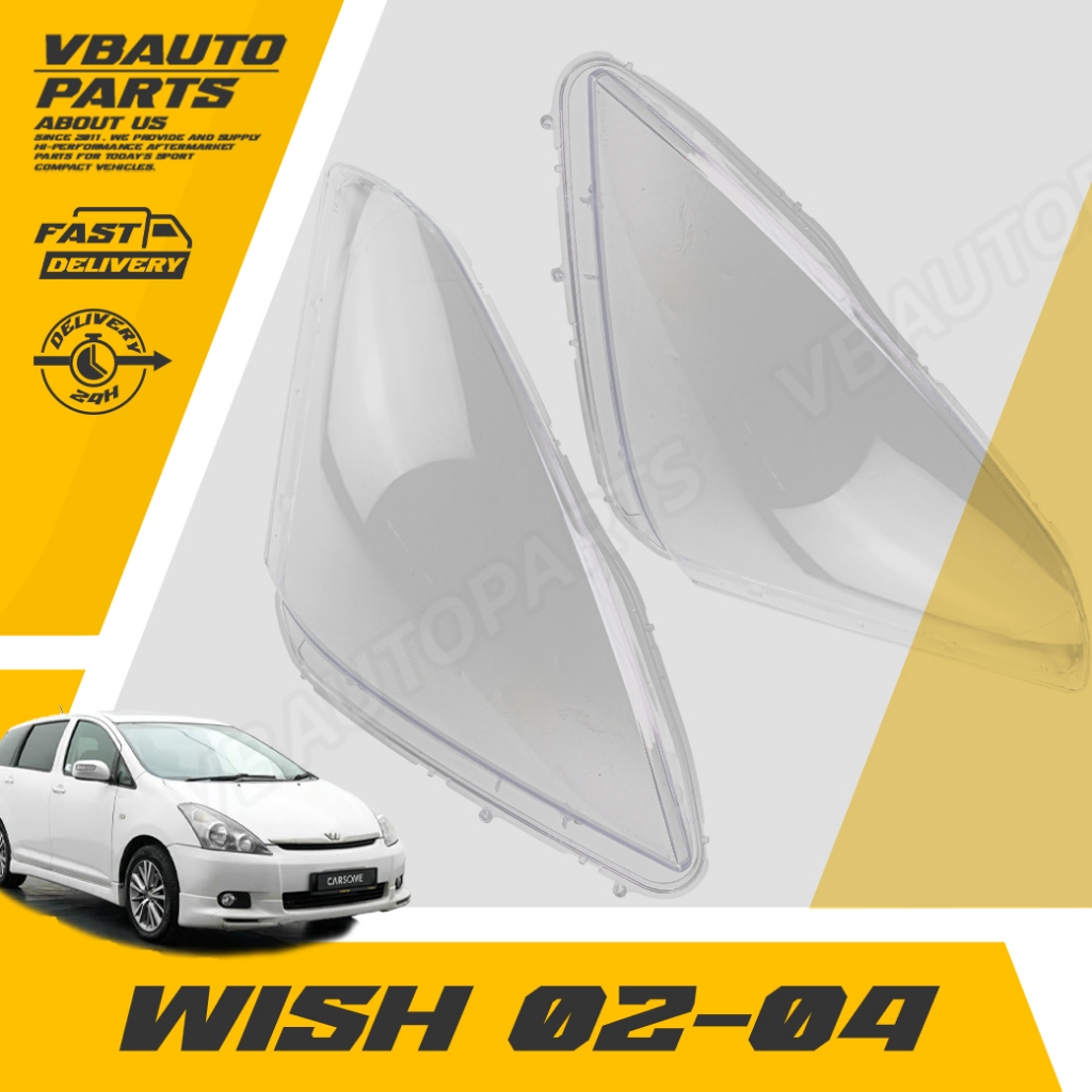 เลนส์ไฟหน้า TOYOTA(WISH 02-04) + กาวติดเลนไฟหน้า