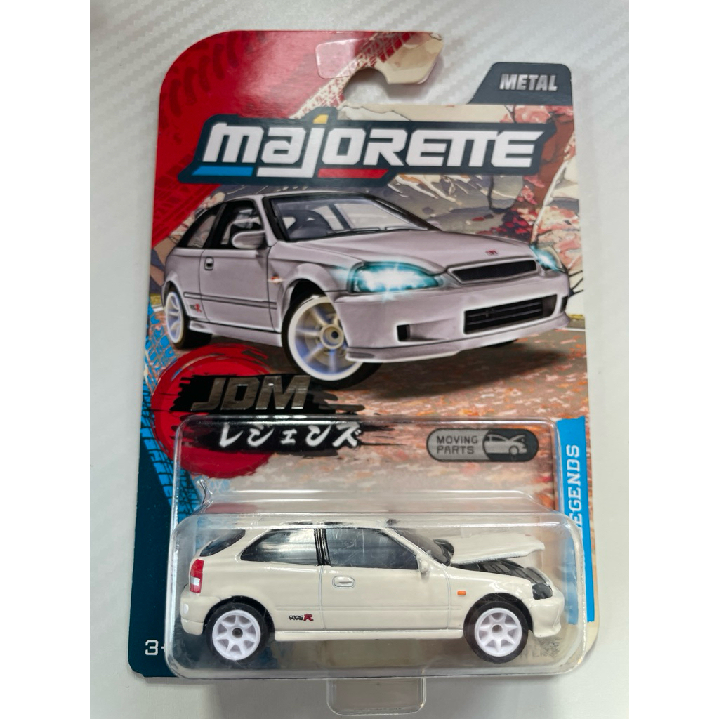 รถมาเจอเร็ตต์ majorette JDM LEGENDS Honda Civic Type R EK9⚪️เปิดฝากะโปรง