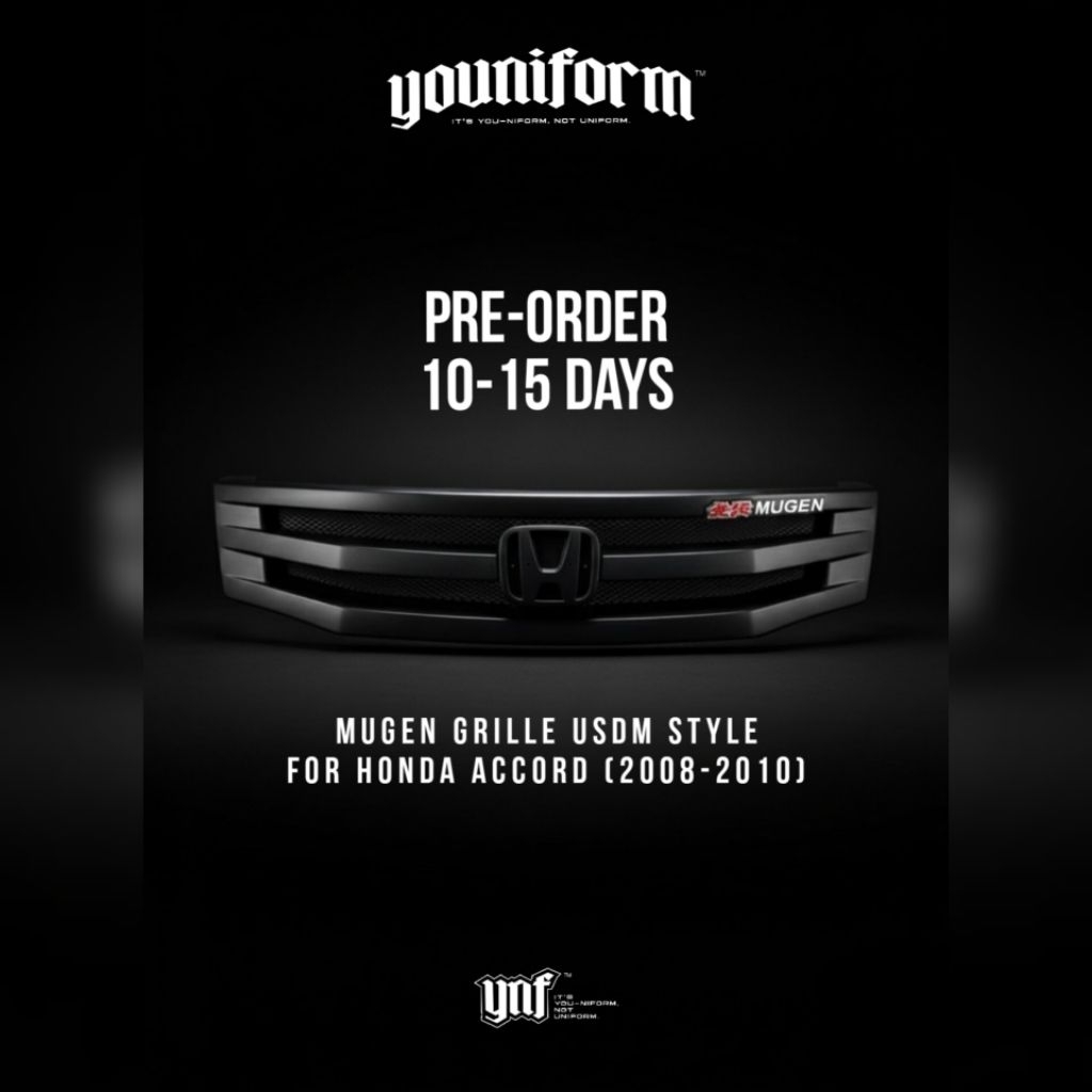 [พรีออเดอร์​ 10-15​ วัน] กระจังหน้า Accord G8 กระจังหน้าแต่งรถ Honda Accord 2008-2010 ทรง Mugen USDM