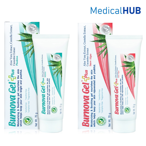 Vitara Burnova Gel Plus ไวทาร่า เจล ว่านหางจระเข้ ขนาด 70 กรัม สูตร Plankton ฟ้า 17738 / Snow Algae ชมพู 17739