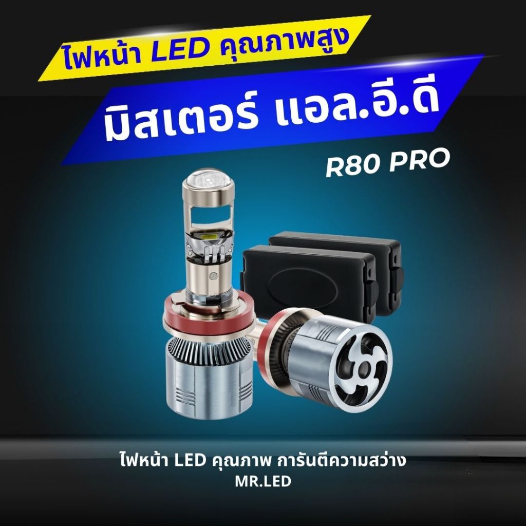 หลอดไฟหน้ารถยนต์ LED R80 Pro