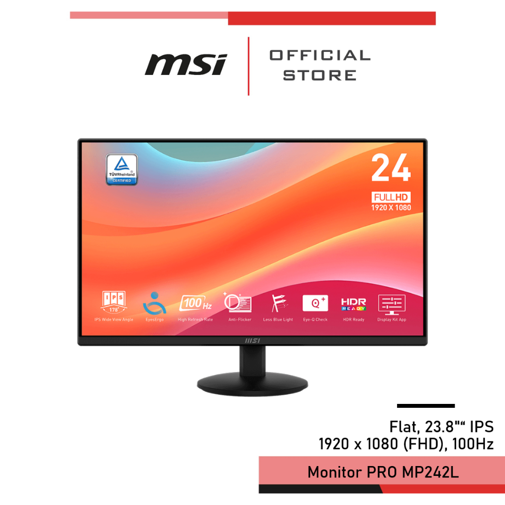 MSI PRO MP242L Monitor1920 x 1080 (FHD) จอคอมพิวเตอร์ 23.8นิ้ว IPS