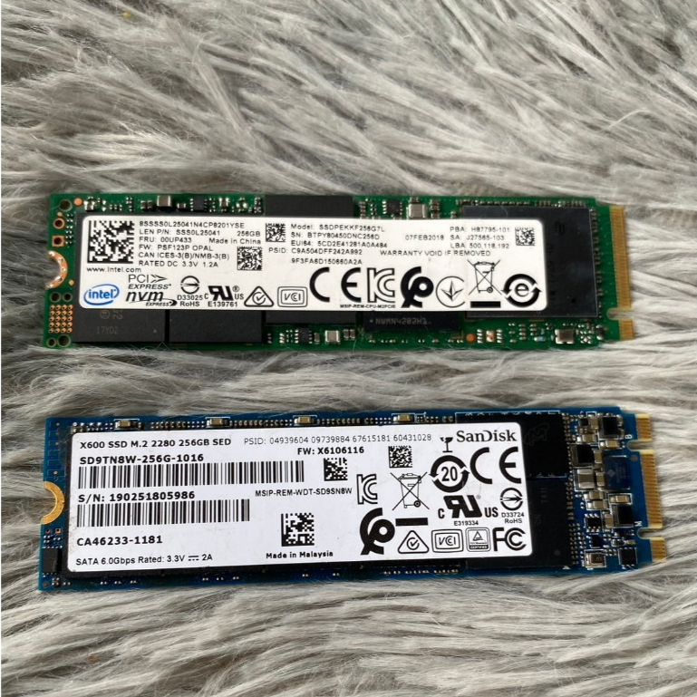 SSD M2 2280 256 GB คละยี่ห้อ การ์ดสำหรับ Laptop มือสองถอดจากเครื่อง