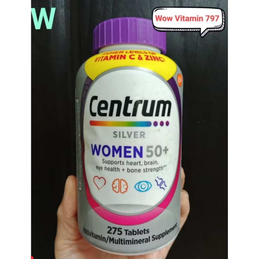 สูตรใหม่ พร้อมส่ง Centrum Silver Women 50+  วิตามินสำหรับผู้หญิงอายุ 50 ปีขึ้นไป