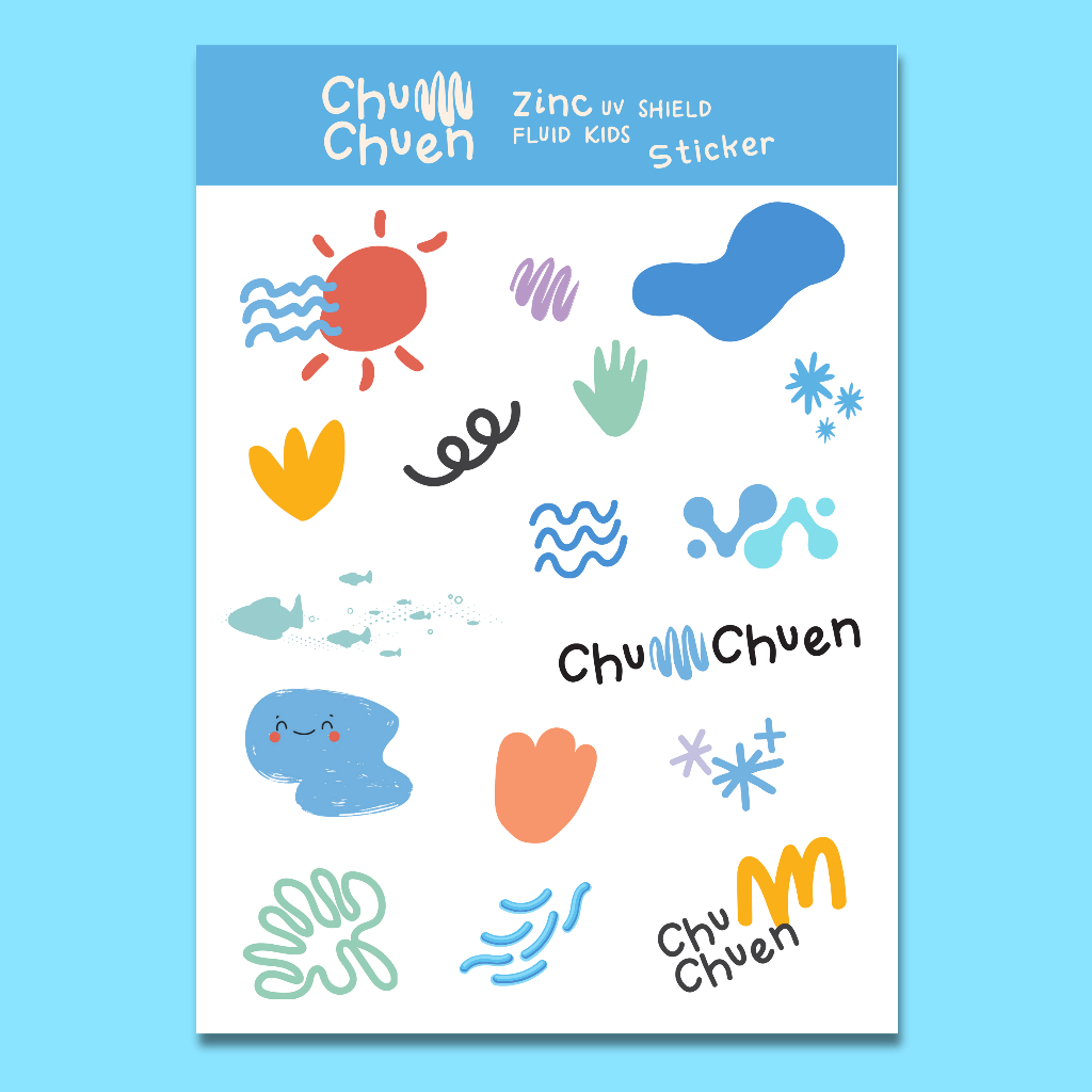 Chumchuen sticker waterproof Size A6 - สติกเกอร์ใส สติกเกอร์กันน้ำ ลายเฉพาะของชุ่มชื่น ขนาดA6