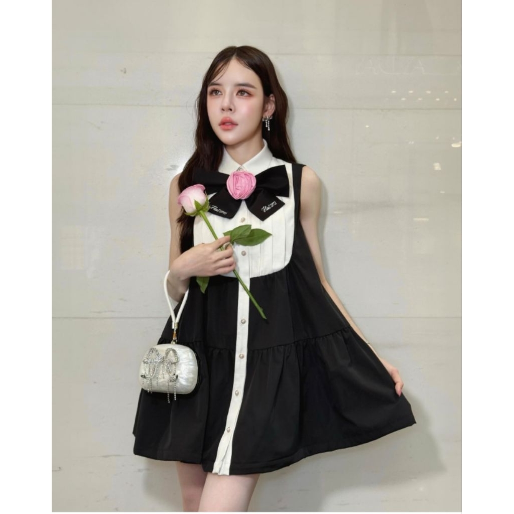 Flat2112 Midnight Bloom Mini Dress