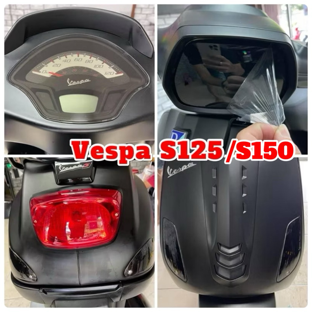 ฟิล์มกันรอยชุดไฟNew Vespa S125/S150 i-get ไมล์/ไฟหน้า/ไฟเลี้ยวหน้า+หลัง/ไฟท้าย (รบกวนดูตัวอย่างรูปรถตามภาพด้วยนะคะ)