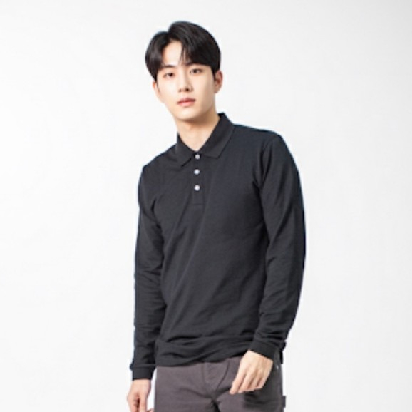 era-won เสื้อโปโลเอราวอนแขนยาว POLO สำหรับคุณผู้ชาย สี Black