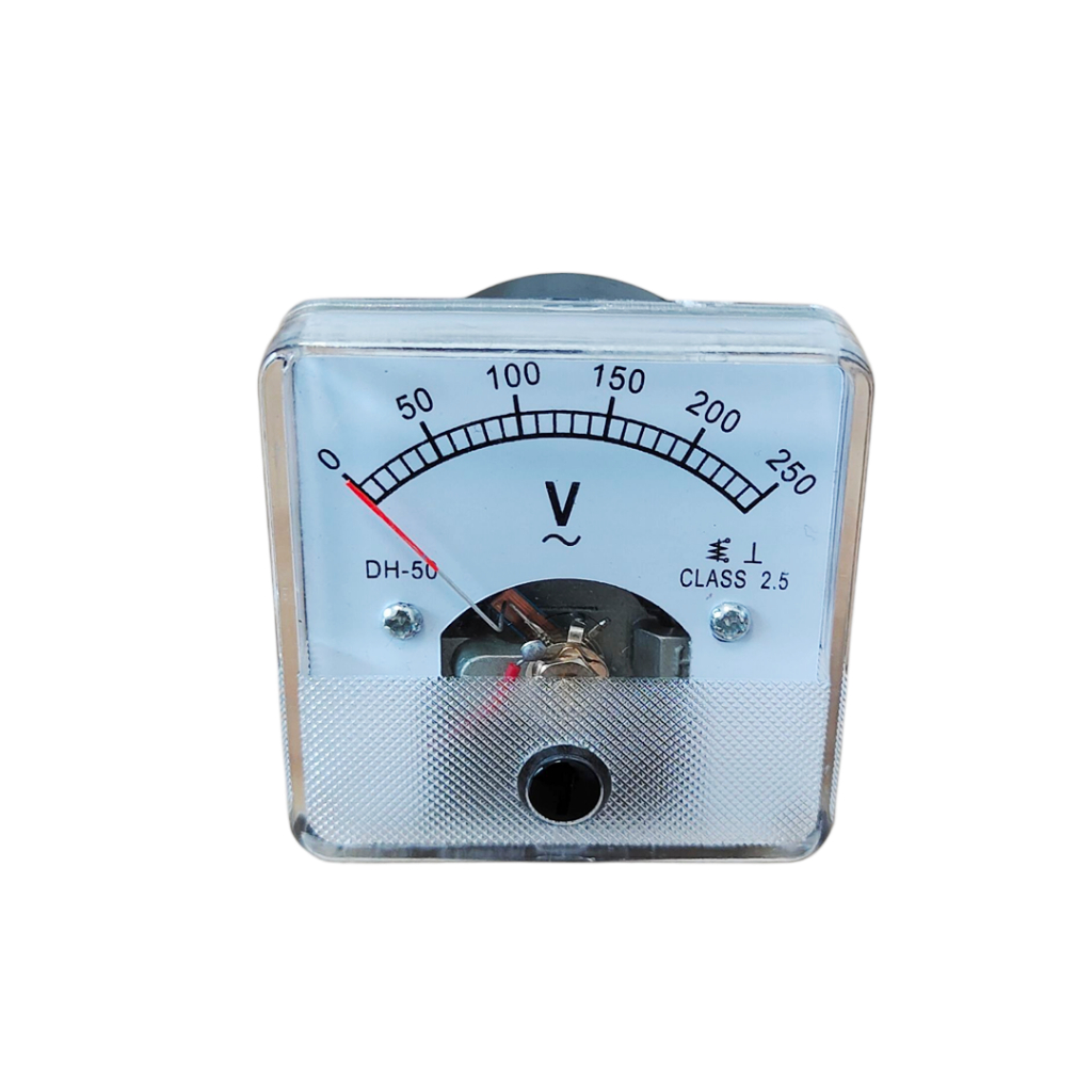 PANEL METER DH-50 Volt meter AC250V โวลต์มิเตอร์ ขนาด:50x50mm.รูเจาะกลม:43.2mm. ClASS:2.5 สินค้าพร้อมส่ง
