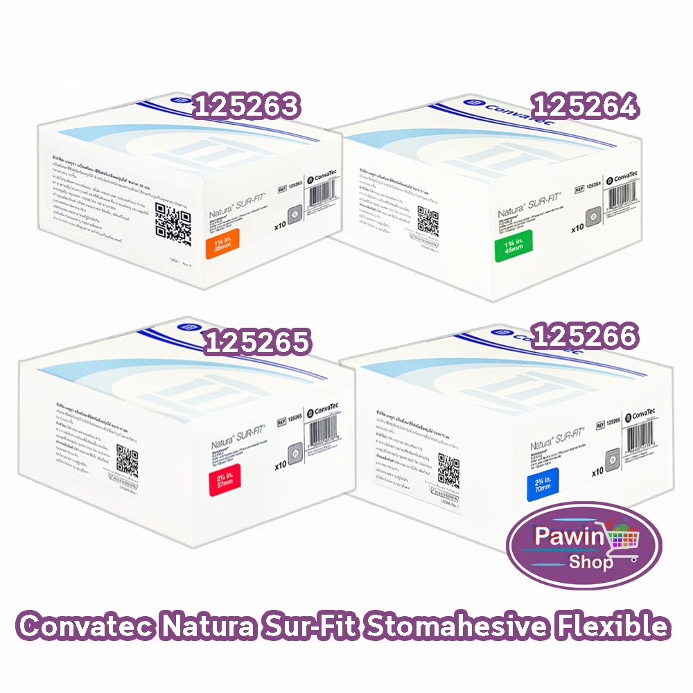 Convatec Sur-Fit Natura Stomahesive Flexible แป้นติดถุงหน้าท้อง ชนิดยืดหยุ่น [10 ชิ้น/1 กล่อง เฉพาะแป้น] BB 720X
