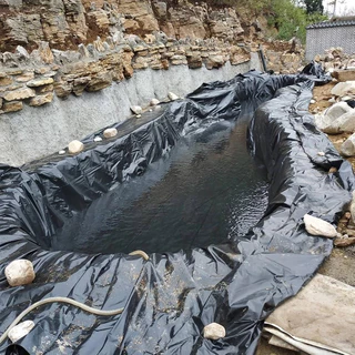 【500 ไมครอน】พลาสติกปูบ่อ ผ้ายางปูบ่อปลา HDPE เสริม UV หนา 0.5mm ทนทาน50ปี ออกแบบและทดสอบโดยวิศวกร